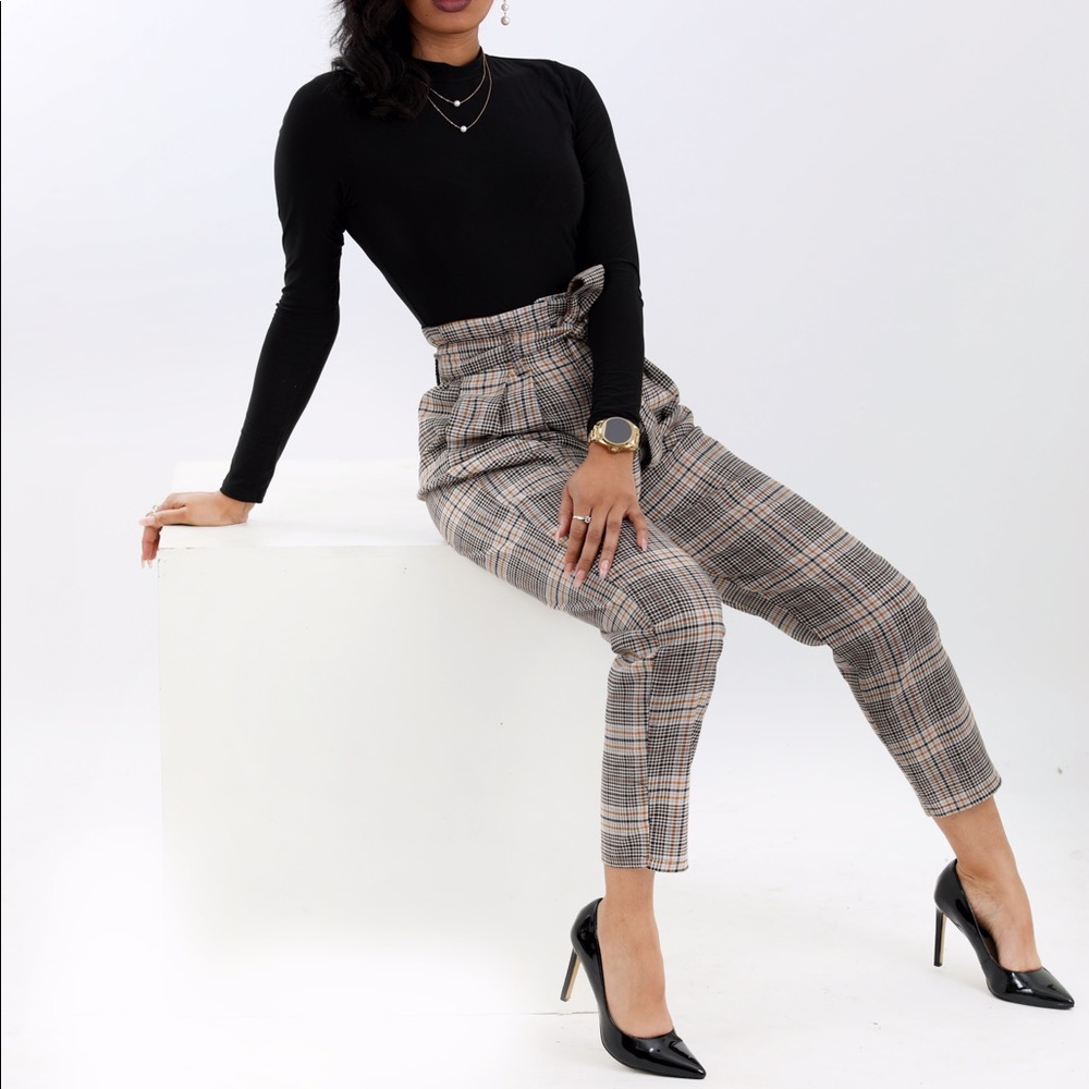 Plaid trouser pants